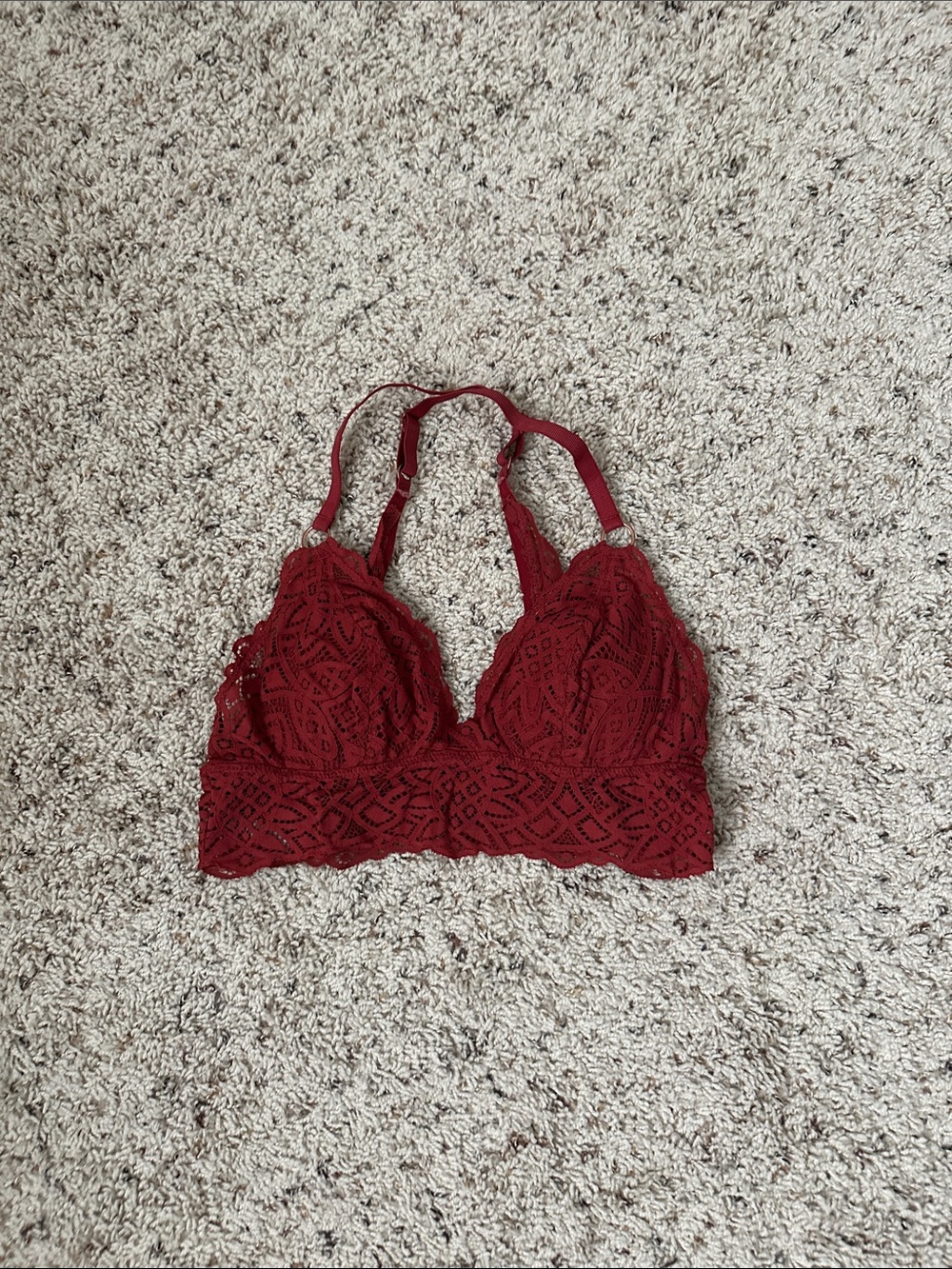 Lace Bralette in Burgundy Red - Women Intimates